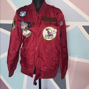 Women’s bomber jacket with patches